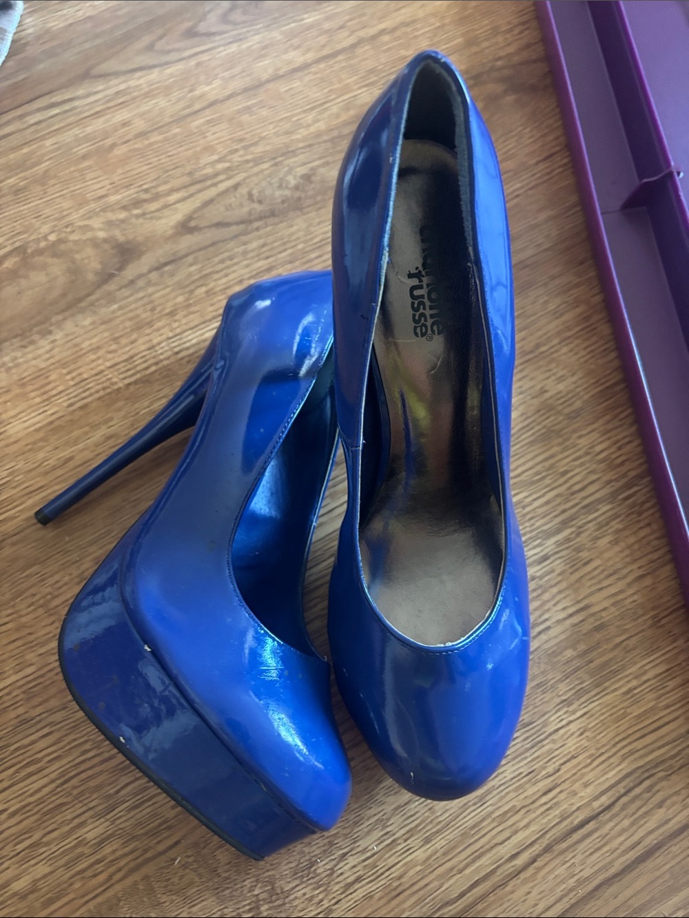 High Heel Platform Pumps in Royal Blue -